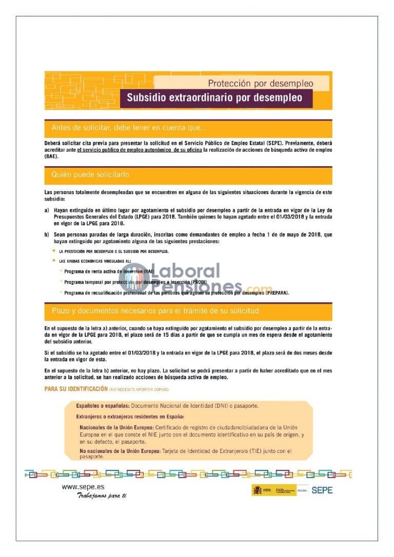 SUBSIDIO EXTRAORDINARIO DE DESEMPLEO