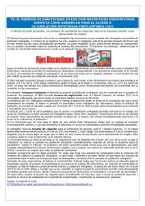 TS: EL PERÍODO DE INACTIVIDAD EN LOS CONTRATOS FIJOS DISCONTINUOS COMPUTA COMO DESEMPLEO PARA EL ACCESO A LA JUBILACIÓN ANTICIPADA INVOLUNTARIA (JAI)