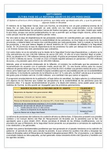 SEPTIEMBRE:  ÚLTIMA FASE DE LA REFORMA ESCRIVÁ DE LAS PENSIONES