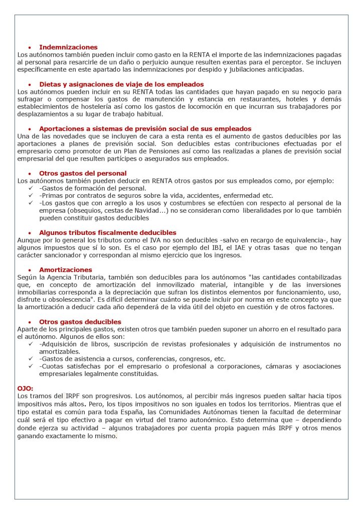 GASTOS QUE LOS AUTÓNOMOS PUEDEN DEDUCIR EN LA RENTA 2023 - Laboral ...