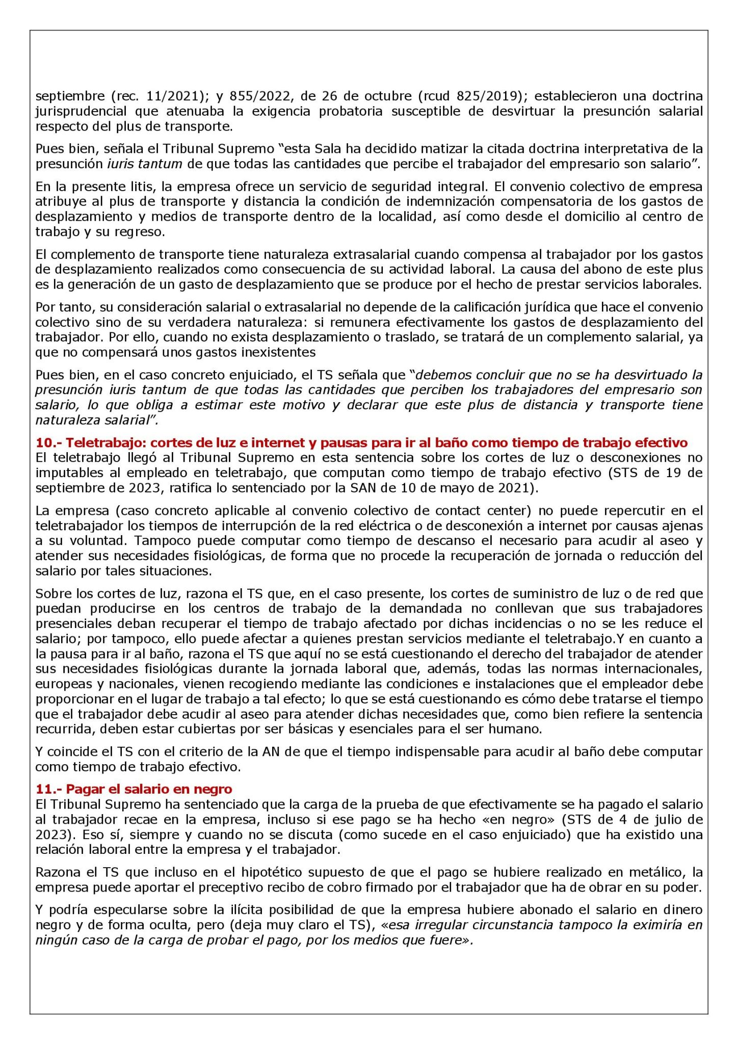 15 SENTENCIAS DICTADAS POR EL TRIBUNAL SUPREMO EN 2023 SOBRE ASPECTOS