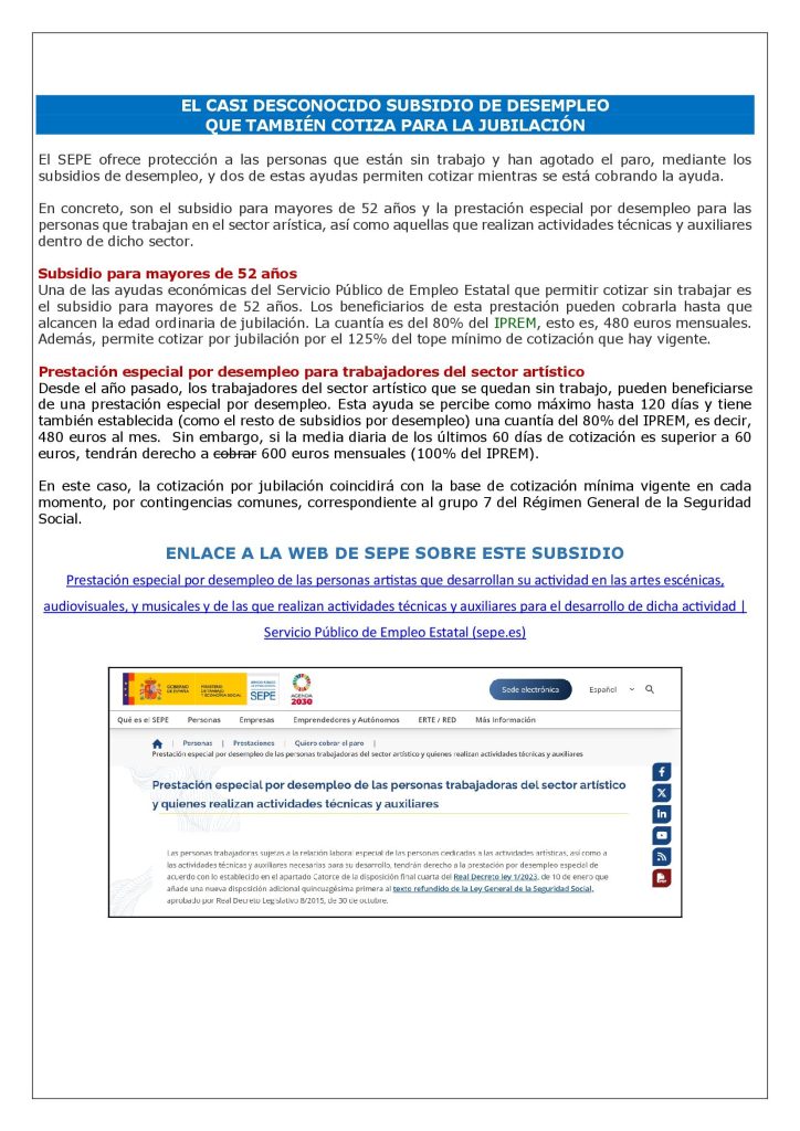 EL CASI DESCONOCIDO SUBSIDIO DE DESEMPLEO QUE TAMBIÉN COTIZA PARA LA ...