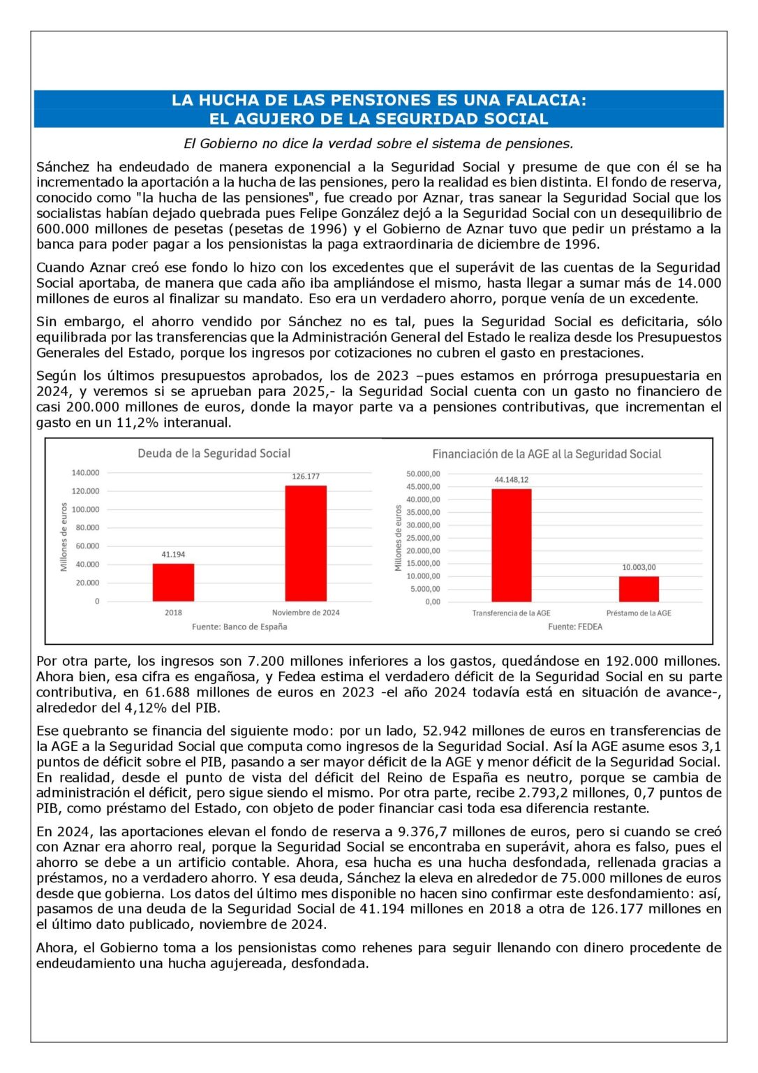 LA HUCHA DE LAS PENSIONES ES UNA FALACIA: EL AGUJERO DE LA SEGURIDAD ...