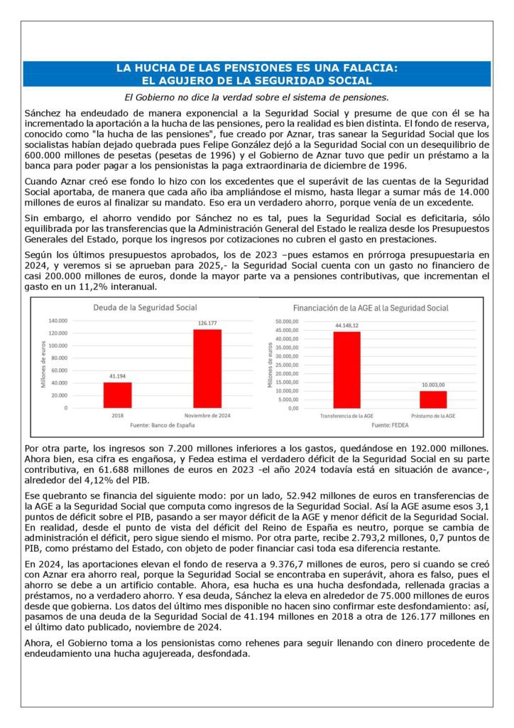LA HUCHA DE LAS PENSIONES ES UNA FALACIA: EL AGUJERO DE LA SEGURIDAD ...