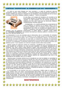 ¿CRÍTICAS “INOPORTUNAS” AL GOBIERNO QUE NOS “DESGOBIERNA”?