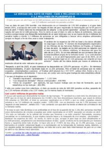 LA VERDAD DEL DATO DE PARO : CASI 4 MILLONES DE PARADOS  Y 1,2 MILLONES EN PLURIEMPLEO