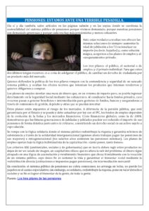 PENSIONES: ESTAMOS ANTE UNA TERRIBLE PESADILLA.