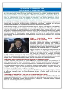 ¿QUÉ AUTOS EN VENTA SON MÁS RECOMENDABLES PARA JUBILADOS?