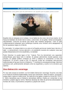 EL LARGO ECLIPSE `POLÍTICO ESPAÑOL