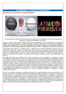 EL DESORDEN Y LA TRAICION PROGRESISTA