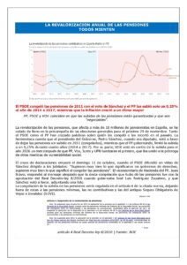 LA REVALORIZACION ANUAL DE LAS PENSIONES : TODOS MIENTEN