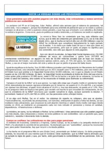 DECIR LA VERDAD SOBRE LAS PENSIONES